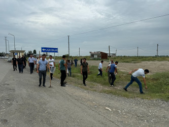 Laçınlı məcburi köçkünlər tərəfindən  Ağcabədi rayonunun Taxtakörpü qəsəbəsi ərazisində iməcilik keçirildi