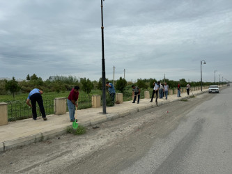 Laçınlı məcburi köçkünlər tərəfindən  Ağcabədi rayonunun Taxtakörpü qəsəbəsi ərazisində iməcilik keçirildi